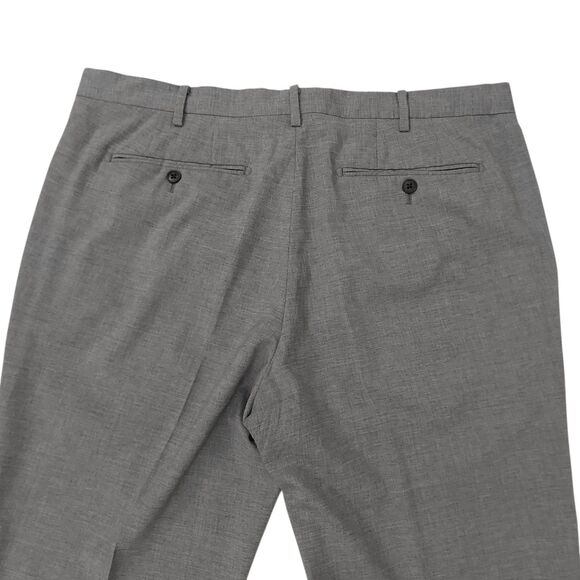 Uniqlo Pants Mens 36x31 Gray Premium Wool Flat Front Straight Leg Super 110's - Picture 6 of 11